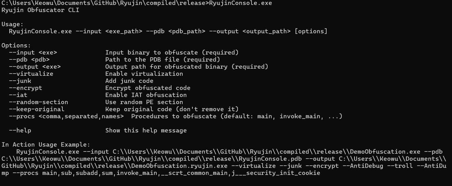 Ryūjin Protector Demo Console